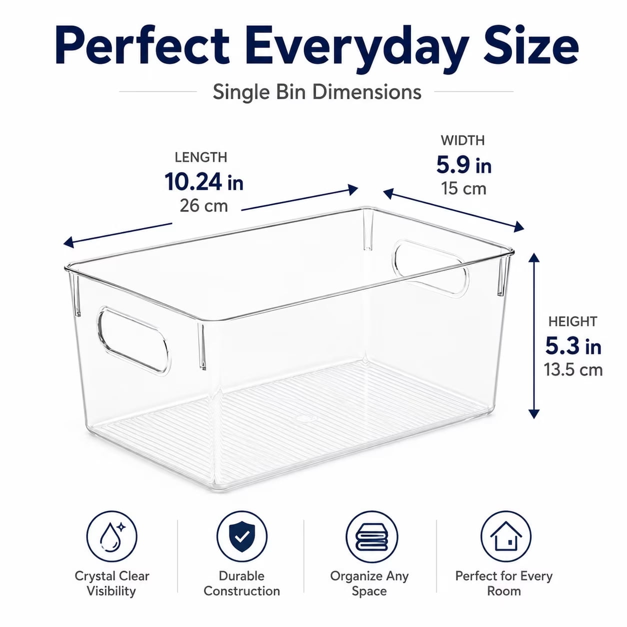 ZHOHO TANT Clear Stackable Plastic Storage Bins, 12-Pack Pantry and Fridge Organizers for Kitchen, Bathroom, Home