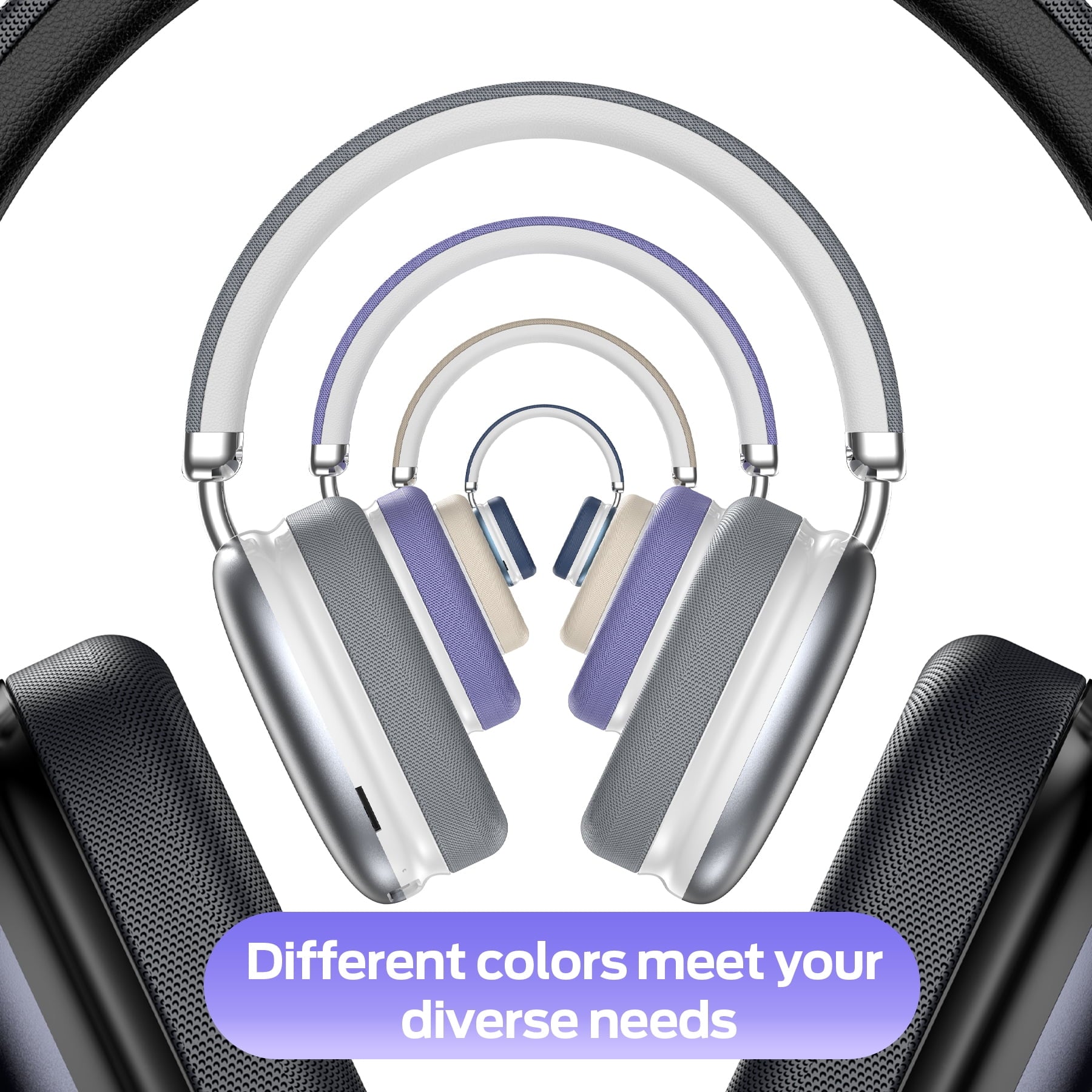 Bluetooth Headphones Over Ear, 65Hrs Playtime Wireless Headphones,Bass Boosted by 90%,Lightweight Headset with Deep Bass, Clear Call with 4 Noise Cancelling Mics,Low Latency for Travel Work Cellphone