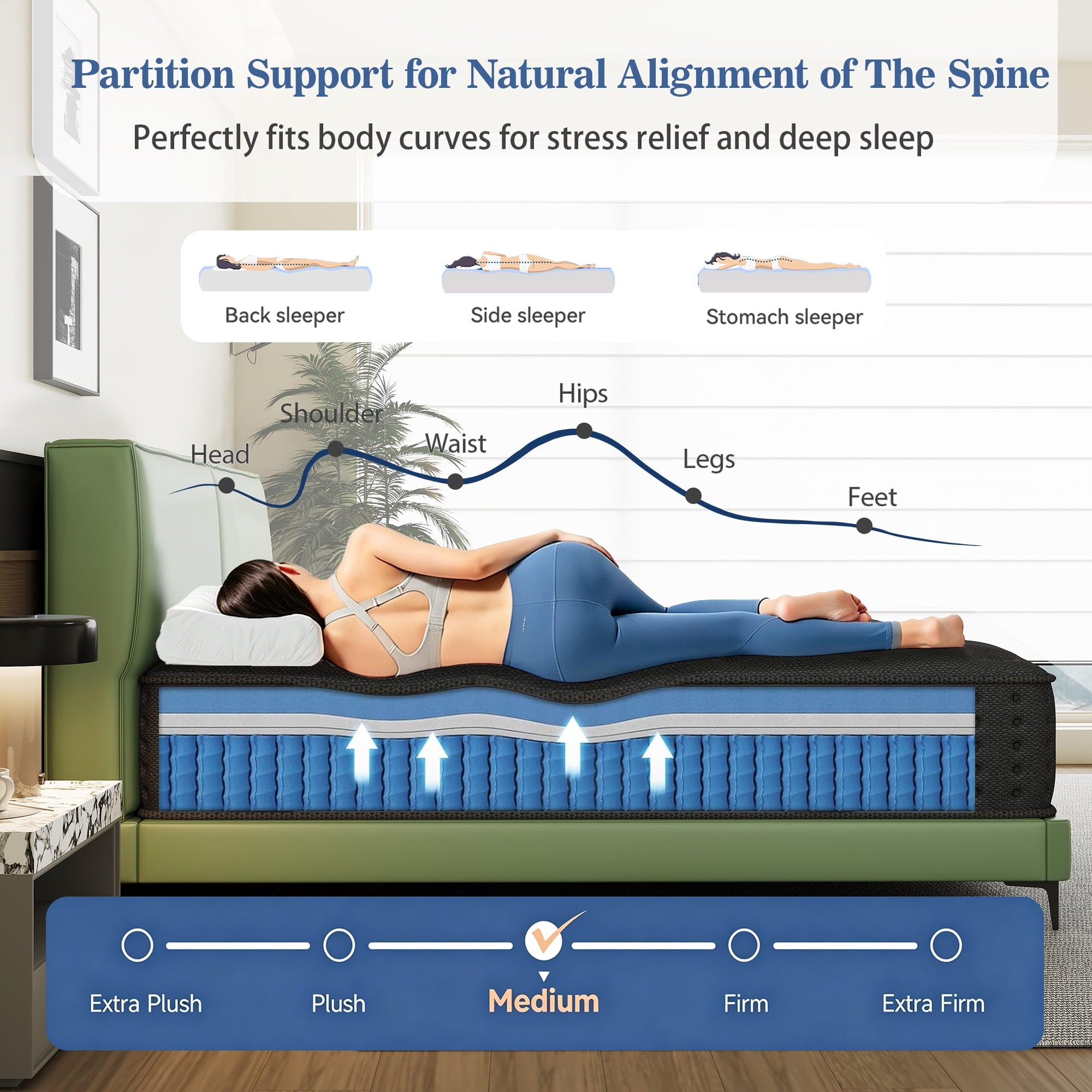 Tryagat 14” Twin Hybrid Mattress in a Box, Medium Firm Twin Size Mattresses, Cooling Gel Memory Foam Mattress with Individually Wrapped Pocket Coils, Pressure Relief